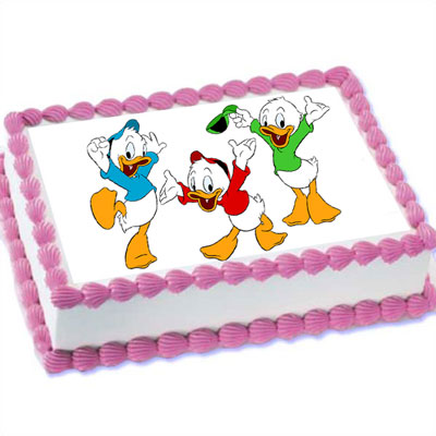 "Huey Dewey N Louie Cartoon  - 2kgs (Photo Cake) - Click here to View more details about this Product